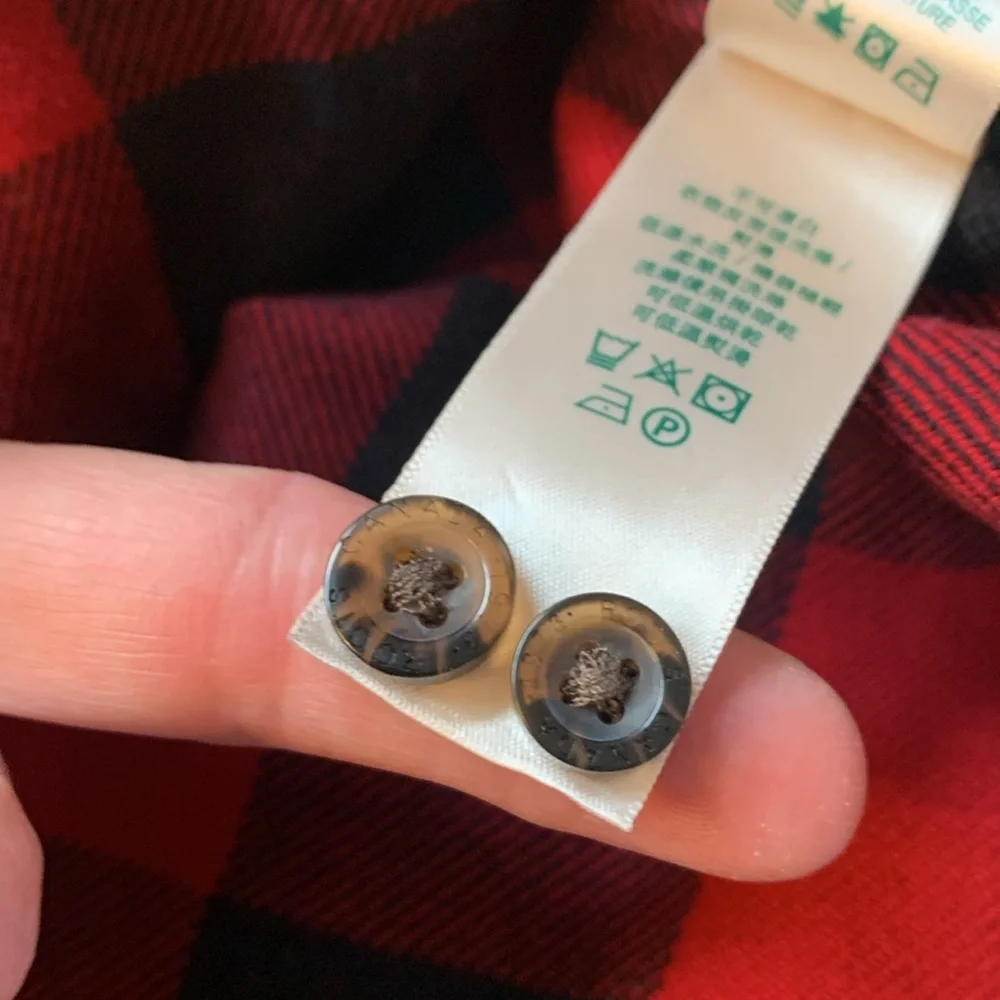 Roots buffalo plaid cotton heavy flannel shirt w elbow patches EUC - Picture 9 of 9